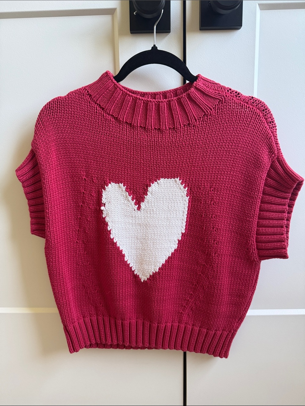 Women’s Pink Heart Knit Sweater